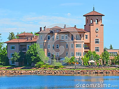 Lake at Broadmoor Hotel, Colorado Springs, Colorado Stock Photo