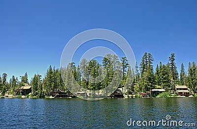 Lake Cabins Stock Photo