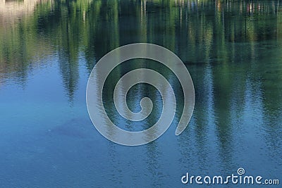 Lake Caress Dolomites Italy. Lake of Caresse in Italy. Scenic place and famous touristic destination. Primeval nature Stock Photo