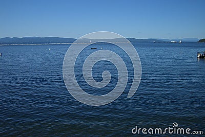 Lake Champlain of Vermont - Blue Water Stock Photo