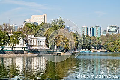 Lake at Chapultepec Park in Mexico DF Editorial Stock Photo