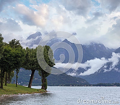 Lake Como (Italy) summer cloudy view Stock Photo