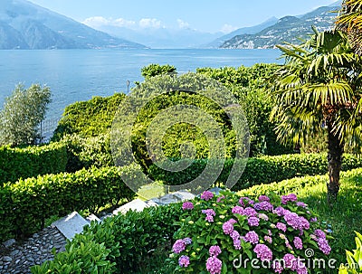 Lake Como (Italy) summer coast. Stock Photo