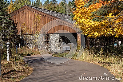 Lake County, Minnesota - October 20, 2019: The Joseph Alexander Visitor Center for Gooseberry Falls State Park during the autumn Editorial Stock Photo