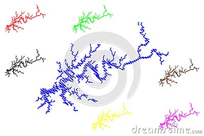 Lake Cumberland Reservoir (United States of America, North America, us, usa, Kentucky) Vector Illustration