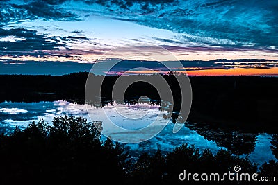 Lake dawn or dusk Stock Photo