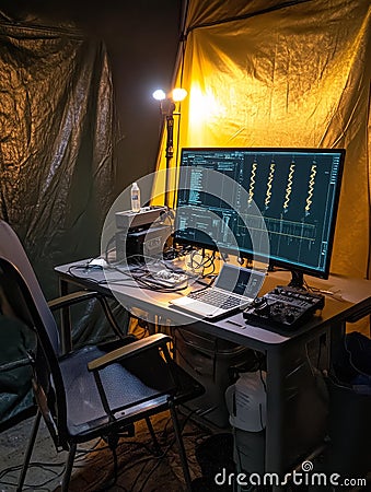 Lake Depth Mapping Water Desk Measurement Statistics Analyzing lake depth data water level measurements statistical analysis Stock Photo