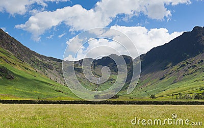 Lake District mountain view from Buttermere of Haystacks and Fleetwood Pike Stock Photo