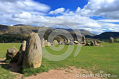 Castlerigg Stone Circle in the Mountains of Cumbria, Lake District National Park, England Stock Photo