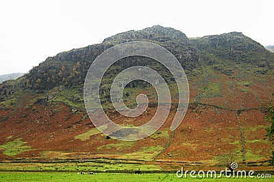 Bowfell from Dungeon Ghyll, Langdale, Lake District, Cumbria. England, UK Stock Photo