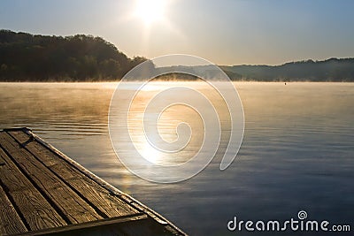 Lake with Dock Stock Photo