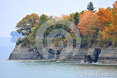 Lake Erie Cliffs in Autumn Stock Photo