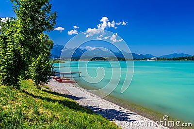 Lake Forggensee in AllgÃ¤u - Germany Stock Photo