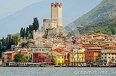 Lake Garda, Town of Malcesine Stock Photo