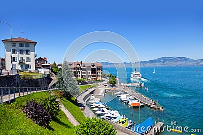 Lake Geneva, Saint Gingolph Editorial Stock Photo