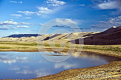 Lake in the Goby Desert, Mongolia Stock Photo