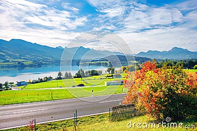 Lake of Gruyere, Canton Fribourg, Switzerland Stock Photo