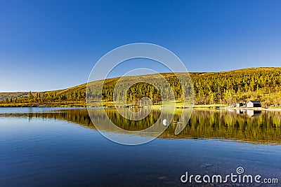 Lake GrÃ¶velsjÃ¶n in Dalarna in Sweden Stock Photo