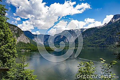 Lake in the Hallstatt mountains in summer on a sunny day Stock Photo