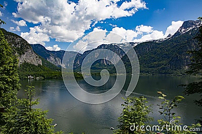 Lake in the Hallstatt mountains in summer on a sunny day Stock Photo