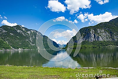 Lake in the Hallstatt mountains in summer on a sunny day Stock Photo