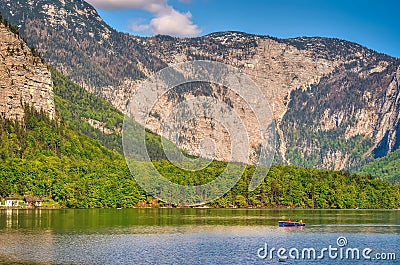 Lake Hallstatter in Austria. Editorial Stock Photo