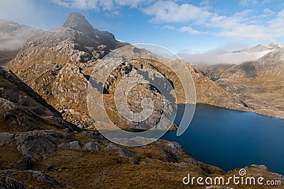 Lake Harris and Routeburn Track Harris Saddle, New Zealand Stock Photo