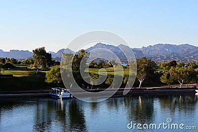 Lake Havasu City channel and golf course Stock Photo