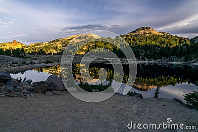 Lake Helen in Lassen Volcanic National Park in California Stock Photo