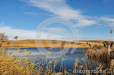 Lake in the hills Stock Photo