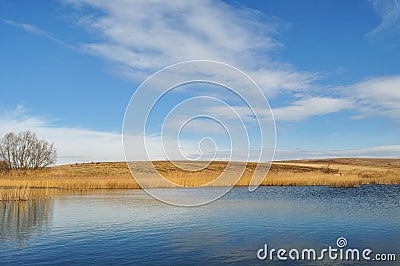 Lake in the hills Stock Photo