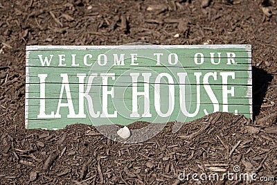 Lake House Sign Stock Photo