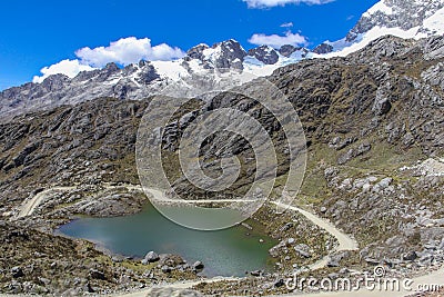 Lake Huaraz National Park Huascaran Andes Peru Stock Photo