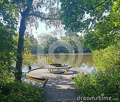 Lake jetty Stock Photo