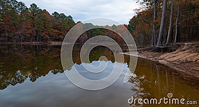 Lake Jordan backwater in the fall Stock Photo