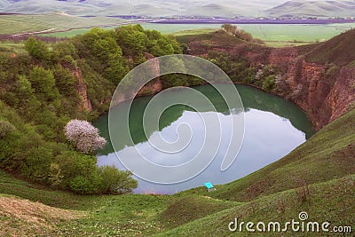 The lake is karst origin. Stock Photo