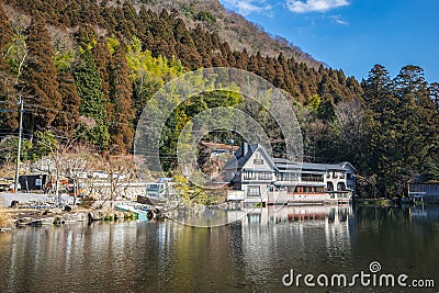 Lake Kinrinko in Yufuin, Oita, Japan Editorial Stock Photo