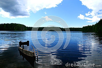 Lake Ladoga. A beach. Stock Photo