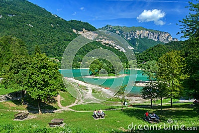 Lake Lago di Tenno - Italy Editorial Stock Photo