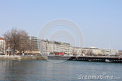 Lake Leman Geneve Editorial Stock Photo