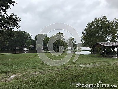 Lake Livingston Flooding Hurricane Harvey Stock Photo