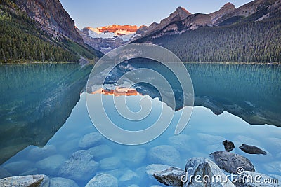 Lake Louise, Banff National Park, Canada at sunrise Stock Photo