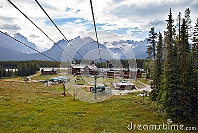 Lake Louise Cable Car in Banff National Park Stock Photo