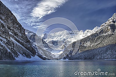 Lake Louise Winter Wonderland Stock Photo