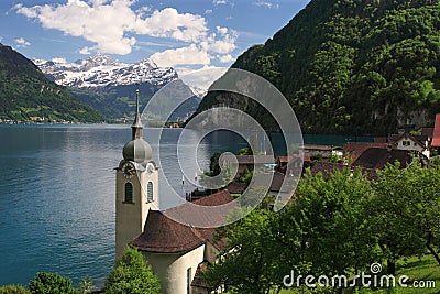 Lake Lucerne from Bauen Stock Photo