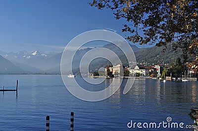 Lake Maggiore, Italy: Verbania Pallanza lakeside town Stock Photo