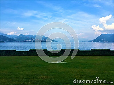 Lake Maggiore, Piedmont region, Italy. Grass, greenery, nature and geometry Stock Photo