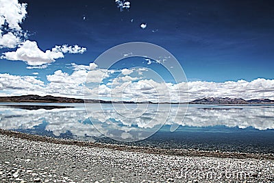 Lake Manasarovar in Tibetan plateau4 Stock Photo