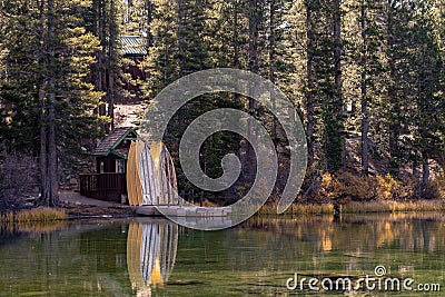 LAKE MARY BOAT HOUSE MAMMOTH, CA Stock Photo