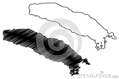 Lake Matano (Republic of Indonesia, Sulawesi) Vector Illustration